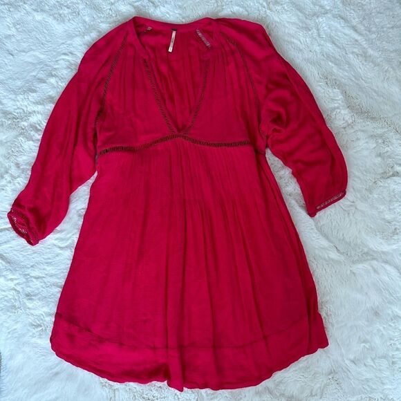 FREE PEOPLE FP Go Lightly V-Neck 3/4 Dolman SLEEVE
Swing Dress in hot pink - Picture 12 of 16